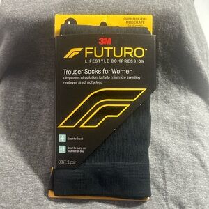 Futuro lifestyle compression trouser socks for women black size women’s L